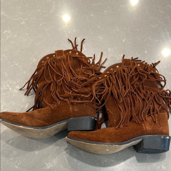 Shyanne Brown Fringe Ankle Booties - Picture 7 of 8